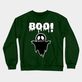 Adorable Ghost with a Playful 'BOO': Halloween Cuteness Unleashed Crewneck Sweatshirt